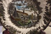 MYOTT Rare find  The Brook by Franciscan salad plate  and large wood plate holder.