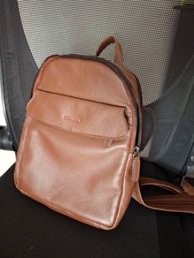 Leather back pack purse brown