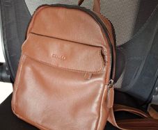 Leather back pack purse brown