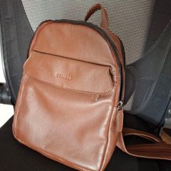 Leather back pack purse brown