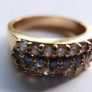 Vintage Three Row Stones Ring Gold Plated Ring size N1/2 - 4,45g Image 5
