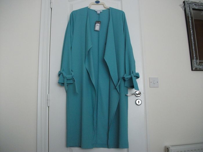 Long coat Turquoise size 12 BNWT