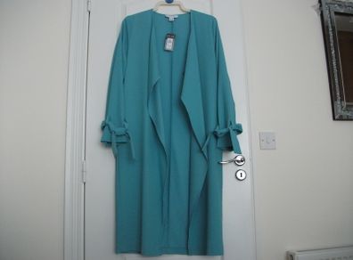 Long coat Turquoise size 12 BNWT