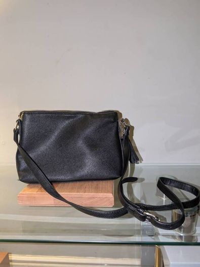 Jenny Fairy Black Crossbody Shoulder Bag with Tassel