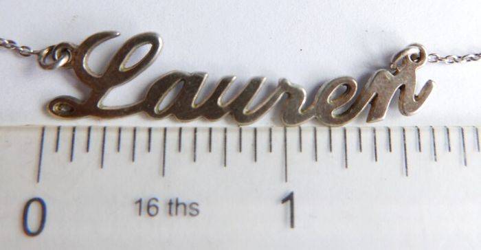 Vintage 925 Sterling Silver Lauren name Necklace