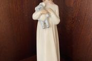 Nadal Valencia Spain Porcelain Girl with Teddy Bear Figurine