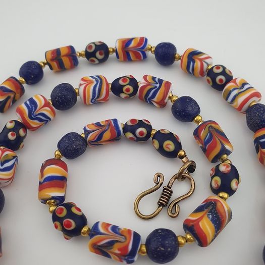 Antique Venetian African Style Mix Glass Necklace