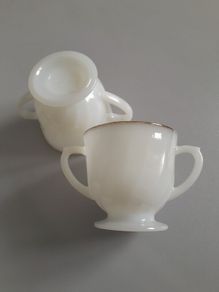 Fire King - Milk Glass - x 2