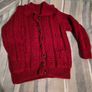 Aran Cardigan Ruby Red Image 2