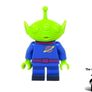 LEGO Pizza Planet Alien Minifigure Head Disney Series Alien Plain Unprinted Misprint Prototype Minifigure Pre Production Prototype No Print Extremely Rare Image 2