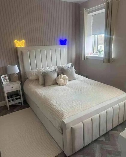 New Ottoman Upholstered Bed, Double Bed with Hydraulic Lifting Bar, Height Adjustable Padded Headboard, Metal Slatted Frame, Youth Bed, Adult Bed