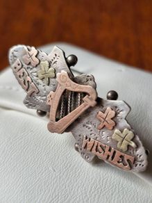 sweatheart brooch harp and shamrock best wishes