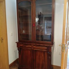 Two-door antique Victorian mahogany bookcase