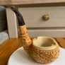 Vintage Large Smoking Pipe Edelweiss flowers Resin Ashtray Image 3