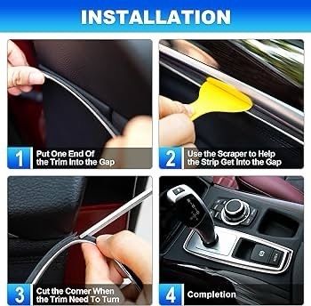 NEW SALE | Car Accessories Interior Trim Strips - Silver 10M / 32.8FT Universal Car Gap Fillers Automobile Mods Decorative Accessories DIY Flexible Strip Decor Accessory with Installing Tool