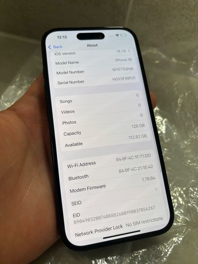 iphone 16 128 gb