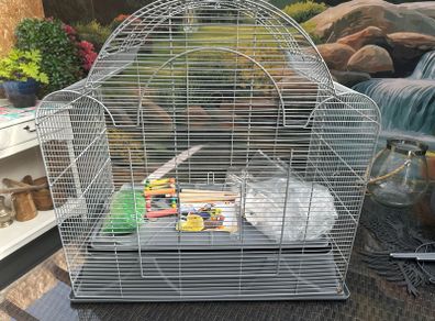 large bird cage, new with accessories