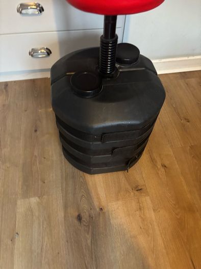 Smyths boxing bag stand and gloves