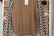 jumper bnwt tan jumper with frilled neckline and blouse style sleeves freesize 12/14