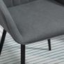 Mid-Century Dining Chairs Upholstered Linen Fabric Accent Chairs with Metal Legs, Set of 2, Dark Grey Image 8