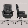Ergonomic Office Chair, Height-Adjustable 48-56 cm, Reclining Backrest, Footrest, Black Image 2