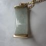 9ct Gold and Jade Pendant Necklace, Chinese Character Design, Italian 375 Chain Image 10