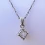 Sterling Silver Princess Cubic Zirconia Solitaire Pendant Necklace (L18" - 2,56g) Image 6