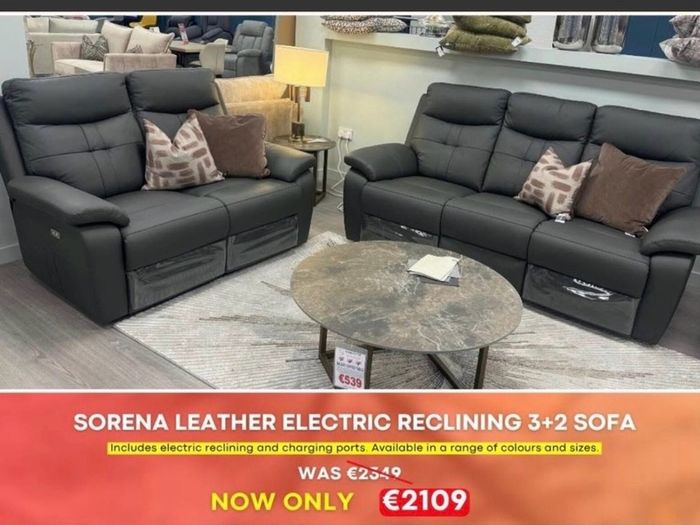 Quick sale Sorena Leather Electric Suite