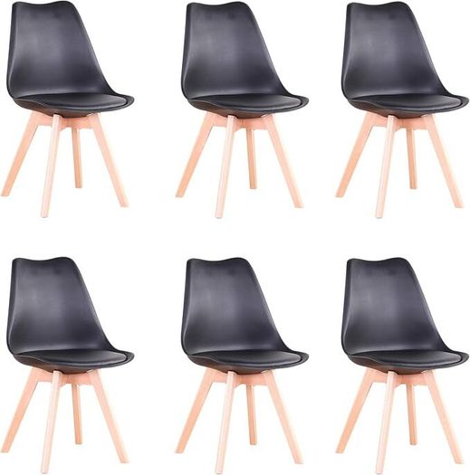 Set of 6 Dining Chairs, Padded Chairs