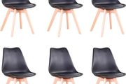 Set of 6 Dining Chairs, Padded Chairs