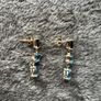 18k gold earring topaz stones Image 3