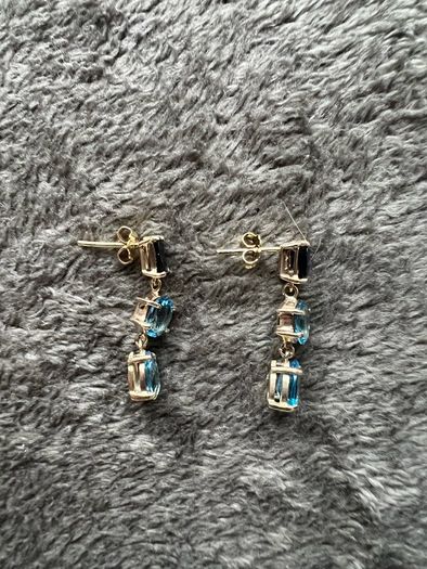 18k gold earring topaz stones