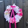 On trend fabric wreath for all the pink lovers hand made Image 2