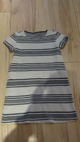 ladies beige and navy striped dress size 8