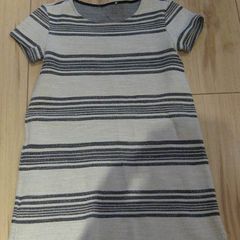 ladies beige and navy striped dress size 8