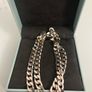 Sterling Silver Flat Square Curbed Men's Necklace Image 3