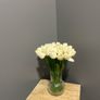 Beautiful real looking white faux tulip bouquet with vase Image 7