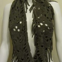 Grey/Brown fringe snood scarf,