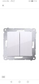 Double Light Switch 54x54 white