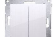 Double Light Switch 54x54 white