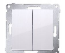 Double Light Switch 54x54 white