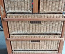 Storage Unit with Wicker Baskets