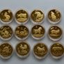 Astrology Zodiac Chinese Lunar animal year 24ct Gold Plated Proof Piedfort quality coins set Image 2