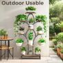 Indoor Plant Stand with Grow Lights, 6 Tiered Tall Plant Shelf for Multiple Plants, 160cm Space-Saving Corner Flower Holder for Home, Living Room, Office & Patio Decor, Rustic Brown Image 5