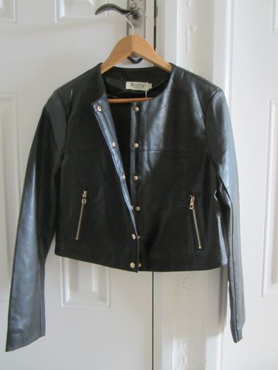 Soft Black Faux Leather Jacket - BNWT
