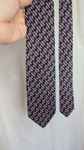 Christian Dior Monsieur Tie Silk Geometric Multicolour Vintage Designer