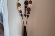 Large bamboo floor vase plus set of matching decorations