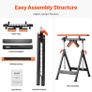 4-in-1 Roller Stand, 200 kg(440 lb) Load Capacity, 84-127 cm(33-50 in) Adjustable Height, Folding Heavy Duty with Rack & Polished Multi-directional Roller Head, for Table Saw Outfeed Woodworking Extension Support Image 6