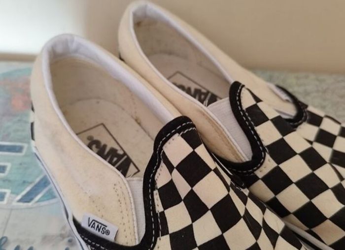 Genuine Vans Checkerboard Slip Ons in Size UK 5
