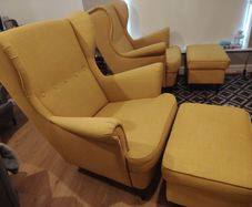 Armchair with footstool